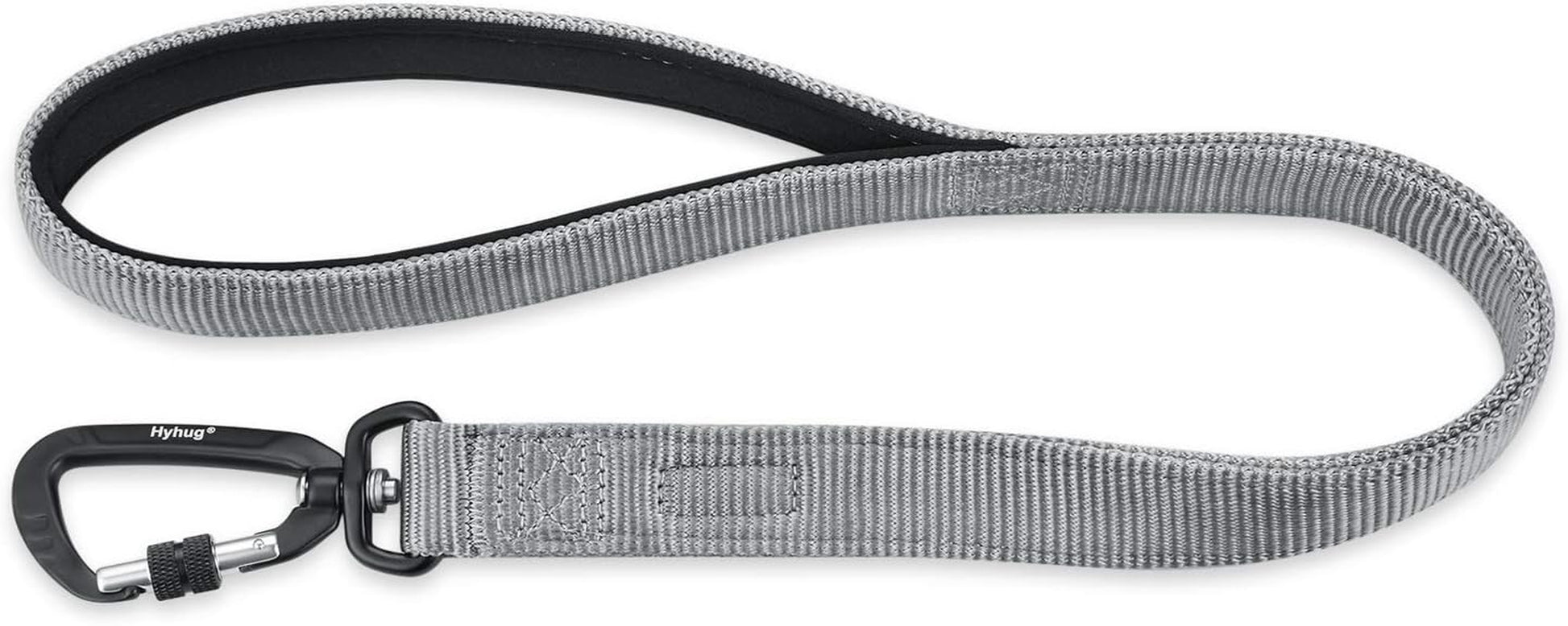 Heavy-Duty 24-Inch Short Dog Leash with Comfortable Handle and Lightweight Aviation Aluminum Clip - Ideal for Daily Walking and Training of Large and Medium Dogs (Slate Gray)