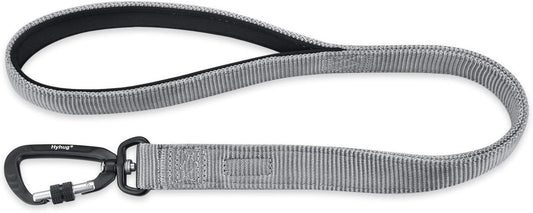 Heavy-Duty 24-Inch Short Dog Leash with Comfortable Handle and Lightweight Aviation Aluminum Clip - Ideal for Daily Walking and Training of Large and Medium Dogs (Slate Gray)