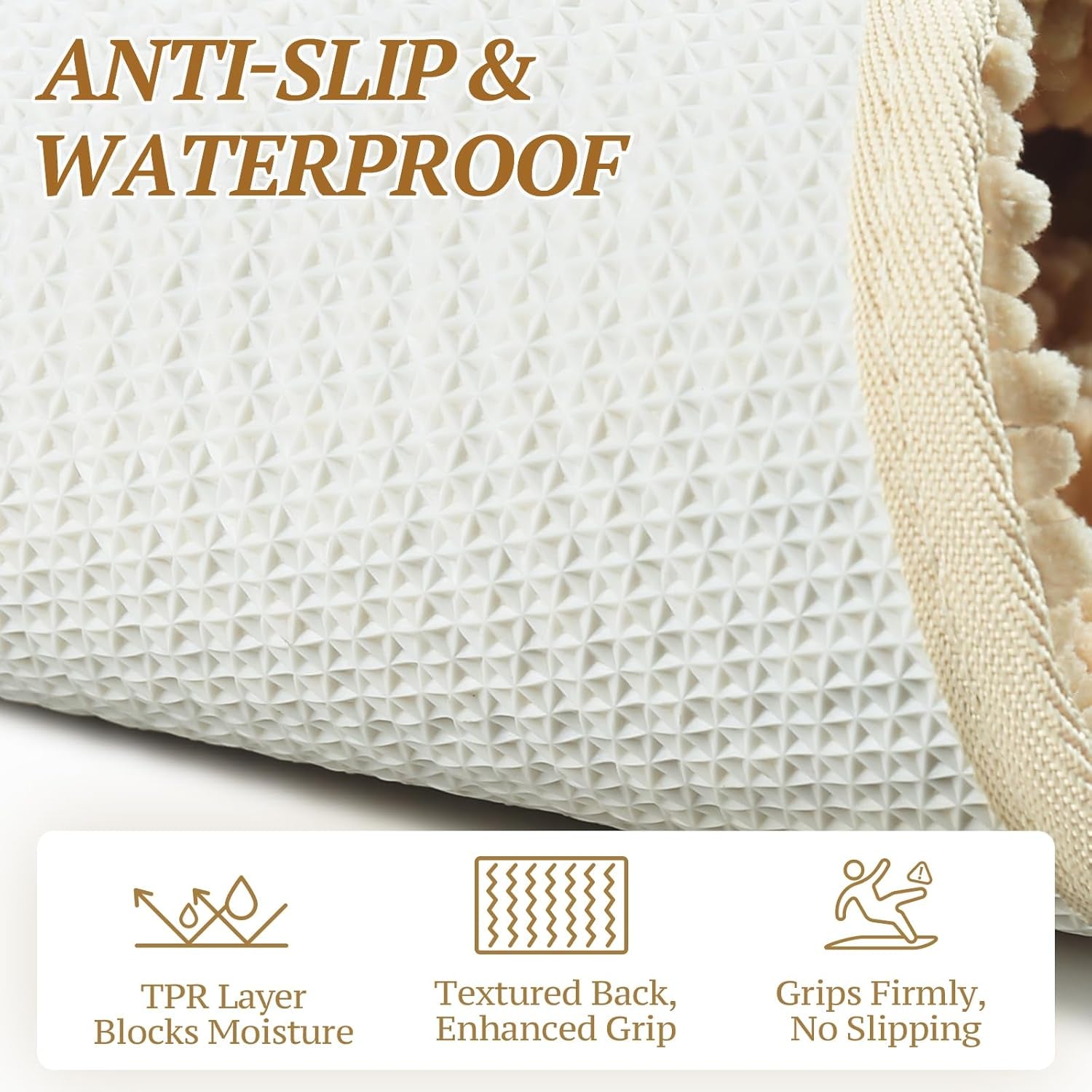 Absorpmax Dog Door Mat - Waterproof and Washable Muddy Paw Rug for Indoor Entryway, 31" x 20", Beige