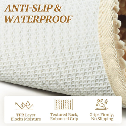 Absorpmax Dog Door Mat - Waterproof and Washable Muddy Paw Rug for Indoor Entryway, 31" x 20", Beige