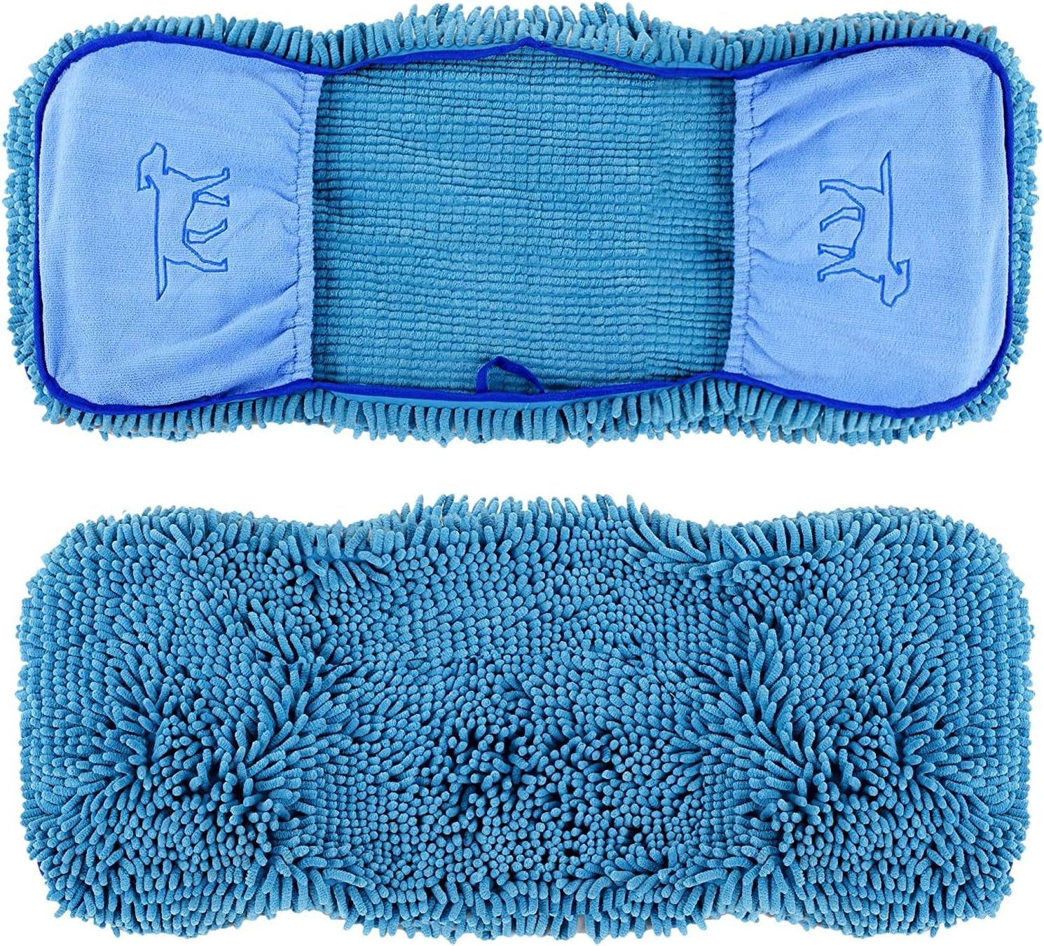 Ultra Absorbent Microfiber Dog Towel - Extra Large 35x15, Comfortable Hand Pockets, Durable and Machine Washable for Indoor and Outdoor Use