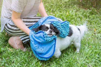 Ultra Absorbent Microfiber Dog Towel - Extra Large 35x15, Comfortable Hand Pockets, Durable and Machine Washable for Indoor and Outdoor Use